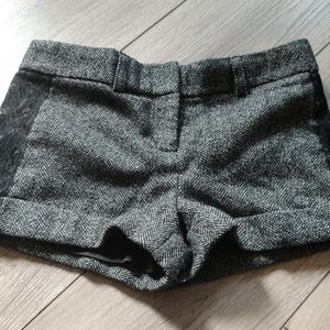 Express Women's Black and White Tweed Wool Shorts